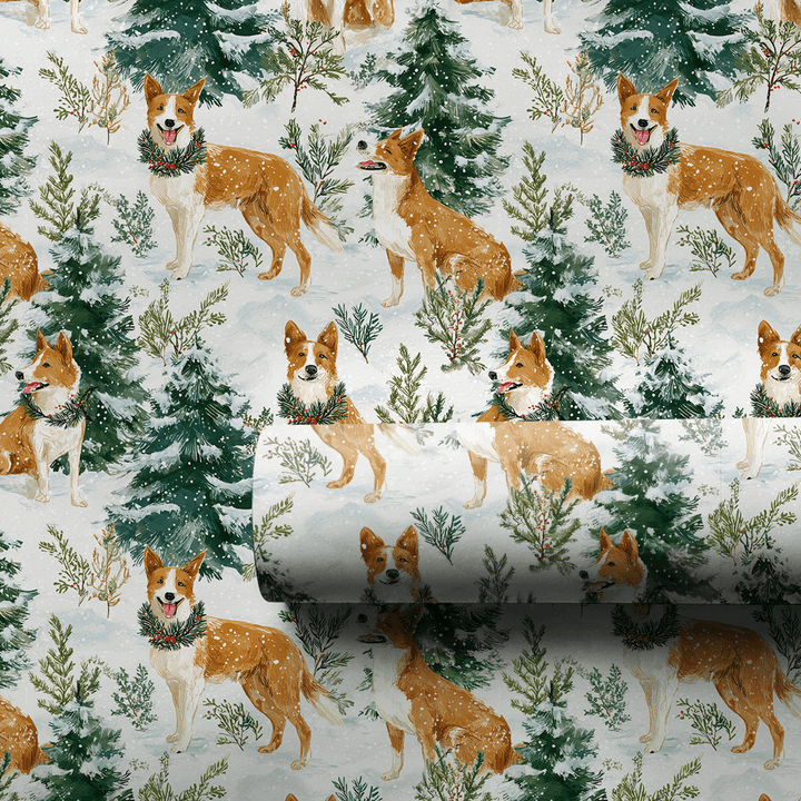 Snow Day for Red Heelers - Wrapping Paper - Aspen & Arlo