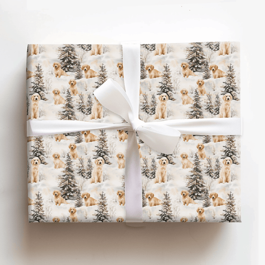 Golden Glow in the Snow - Wrapping Paper - Aspen & Arlo