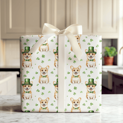 Leprechaun Corgi - Wrapping Paper - Aspen & Arlo