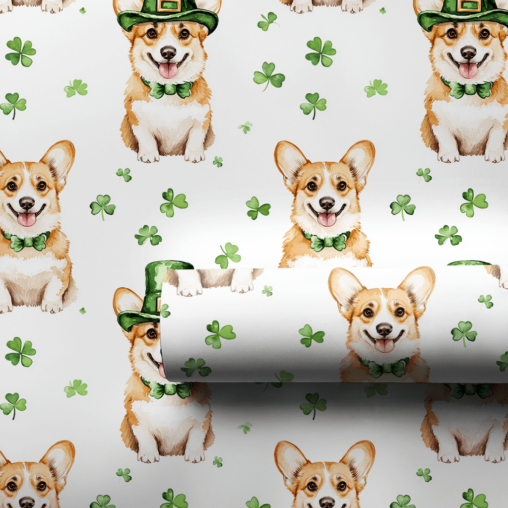 Leprechaun Corgi - Wrapping Paper - Aspen & Arlo