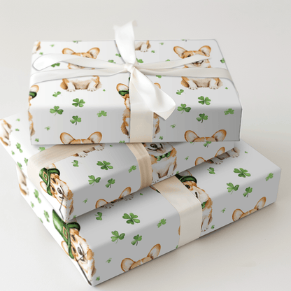 Leprechaun Corgi - Wrapping Paper - Aspen & Arlo