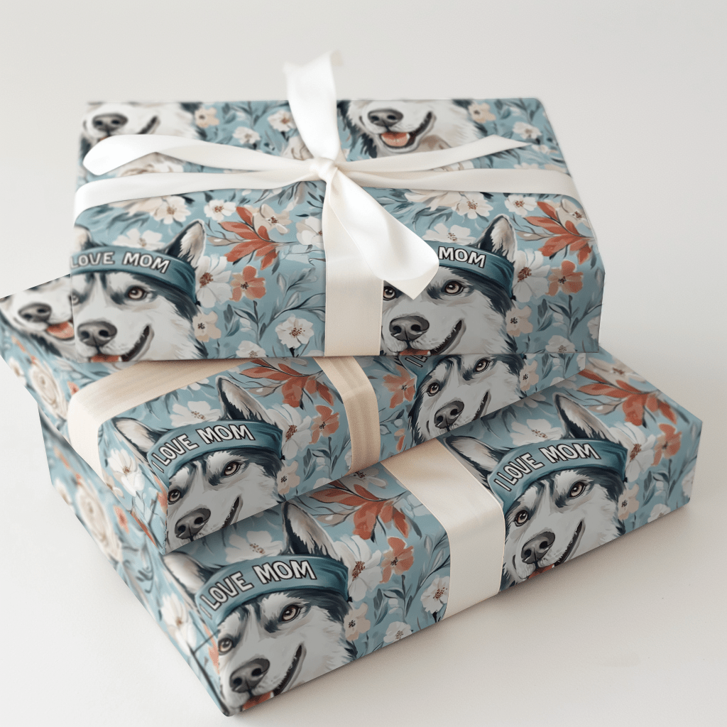 Mom's Favorite Husky - Wrapping Paper - Aspen & Arlo