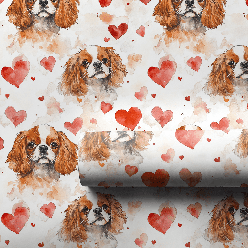 Cavalier King Charles Valentine - Wrapping Paper - Aspen & Arlo