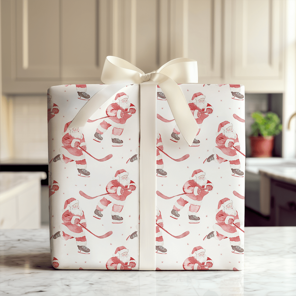 Saint Nick on Ice - Wrapping Paper - Aspen & Arlo