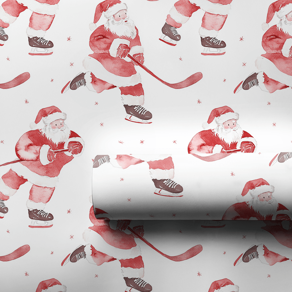 Saint Nick on Ice - Wrapping Paper - Aspen & Arlo