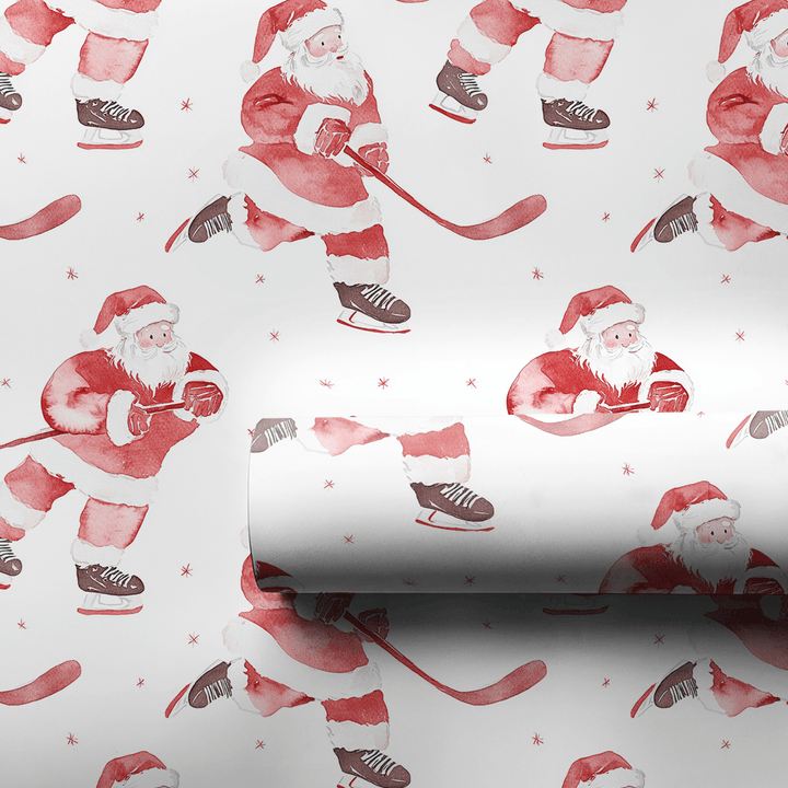 Saint Nick on Ice - Wrapping Paper - Aspen & Arlo
