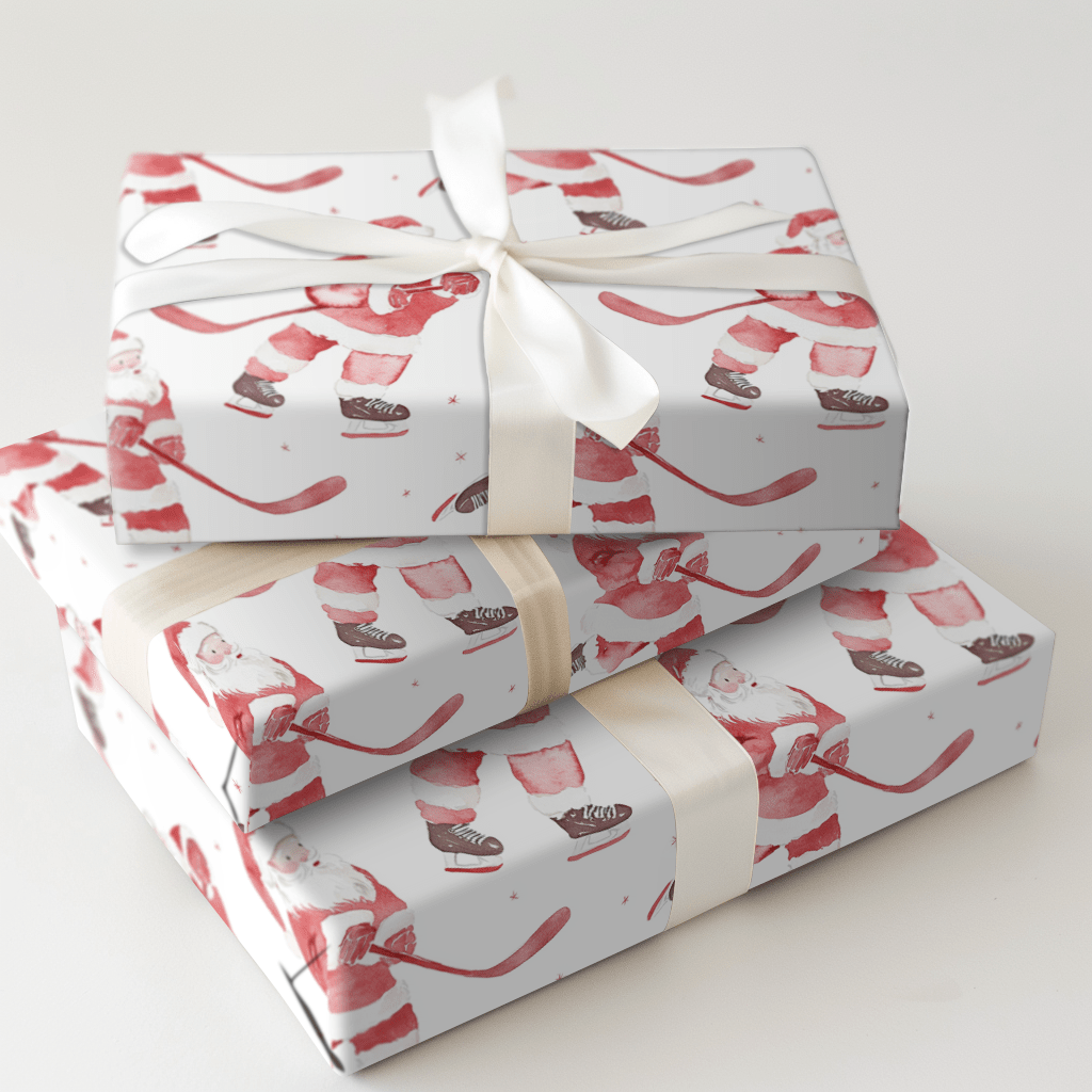 Saint Nick on Ice - Wrapping Paper - Aspen & Arlo