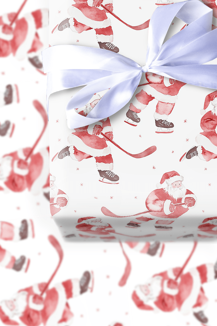 Saint Nick on Ice - Wrapping Paper - Aspen & Arlo