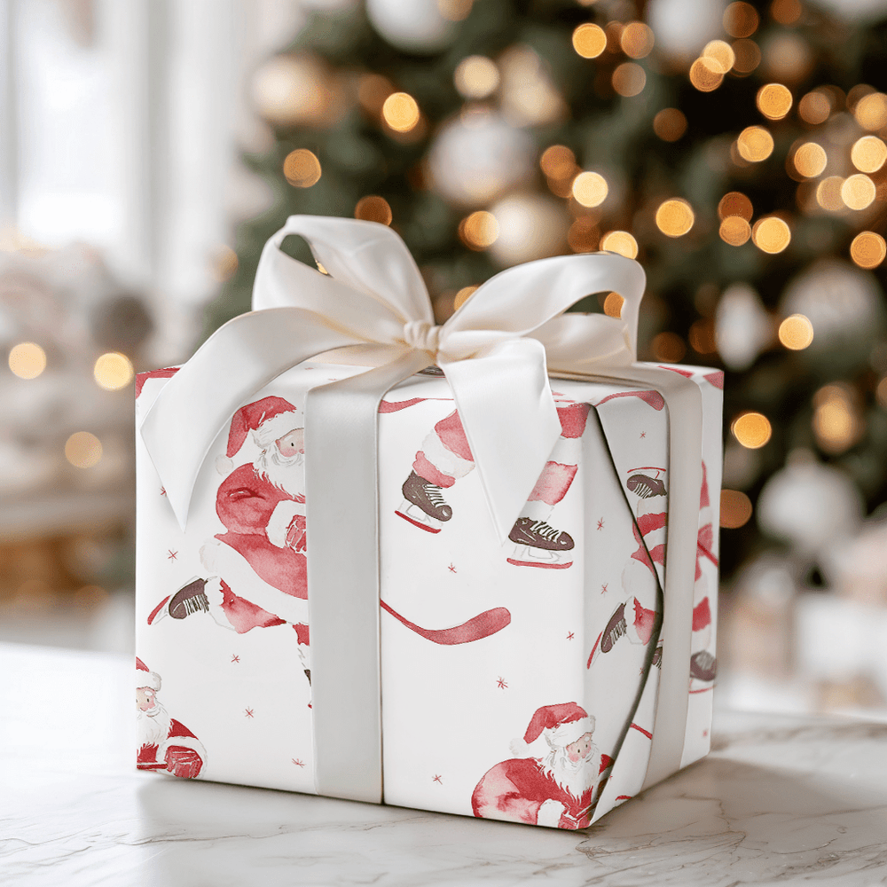 Saint Nick on Ice - Wrapping Paper - Aspen & Arlo