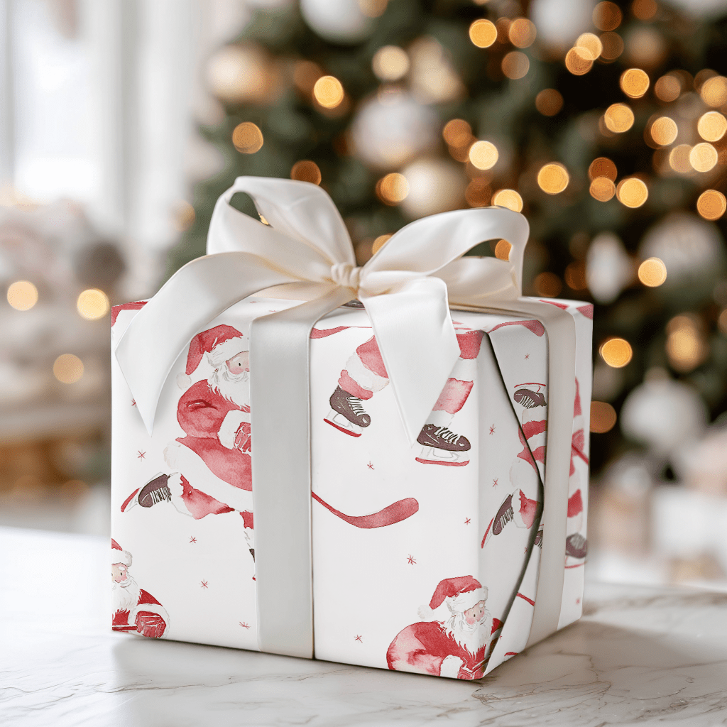 Saint Nick on Ice - Wrapping Paper - Aspen & Arlo