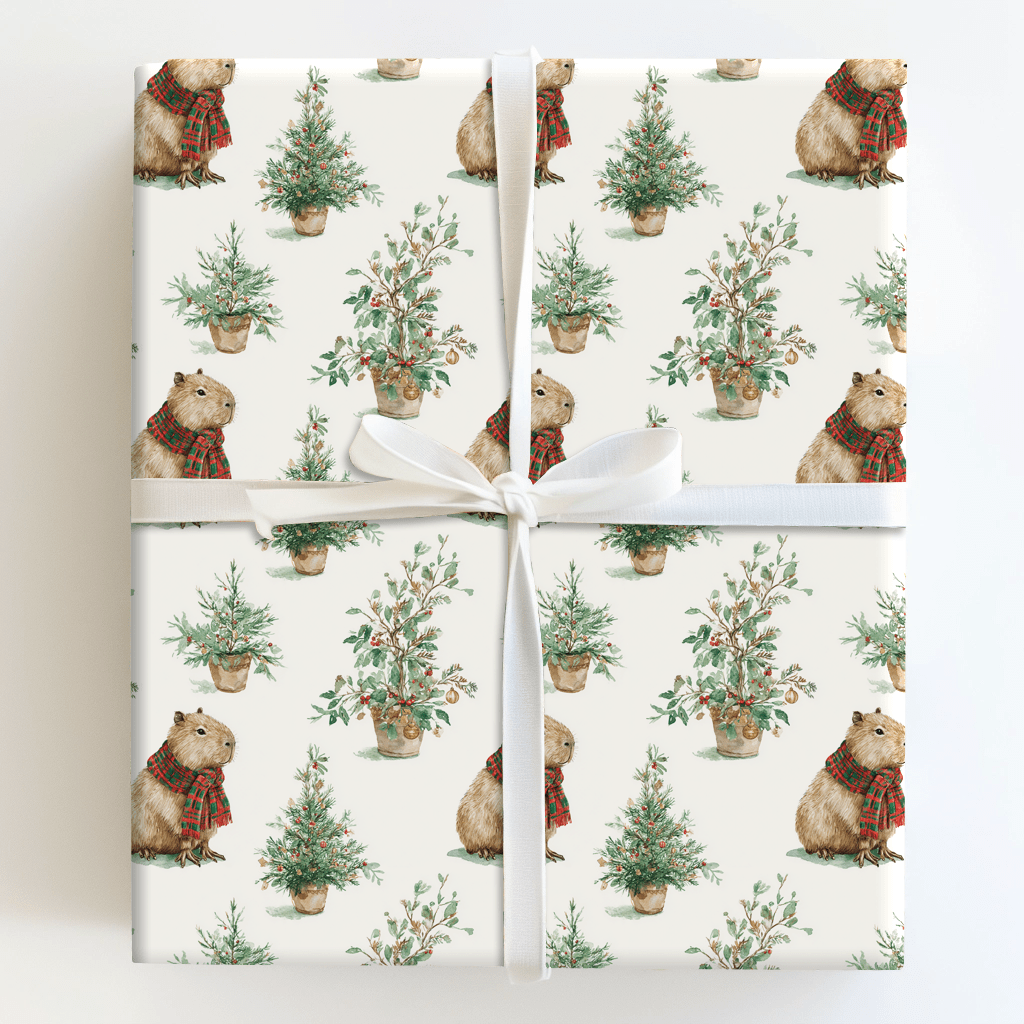 Holly Jolly Capy - Wrapping Paper - Aspen & Arlo