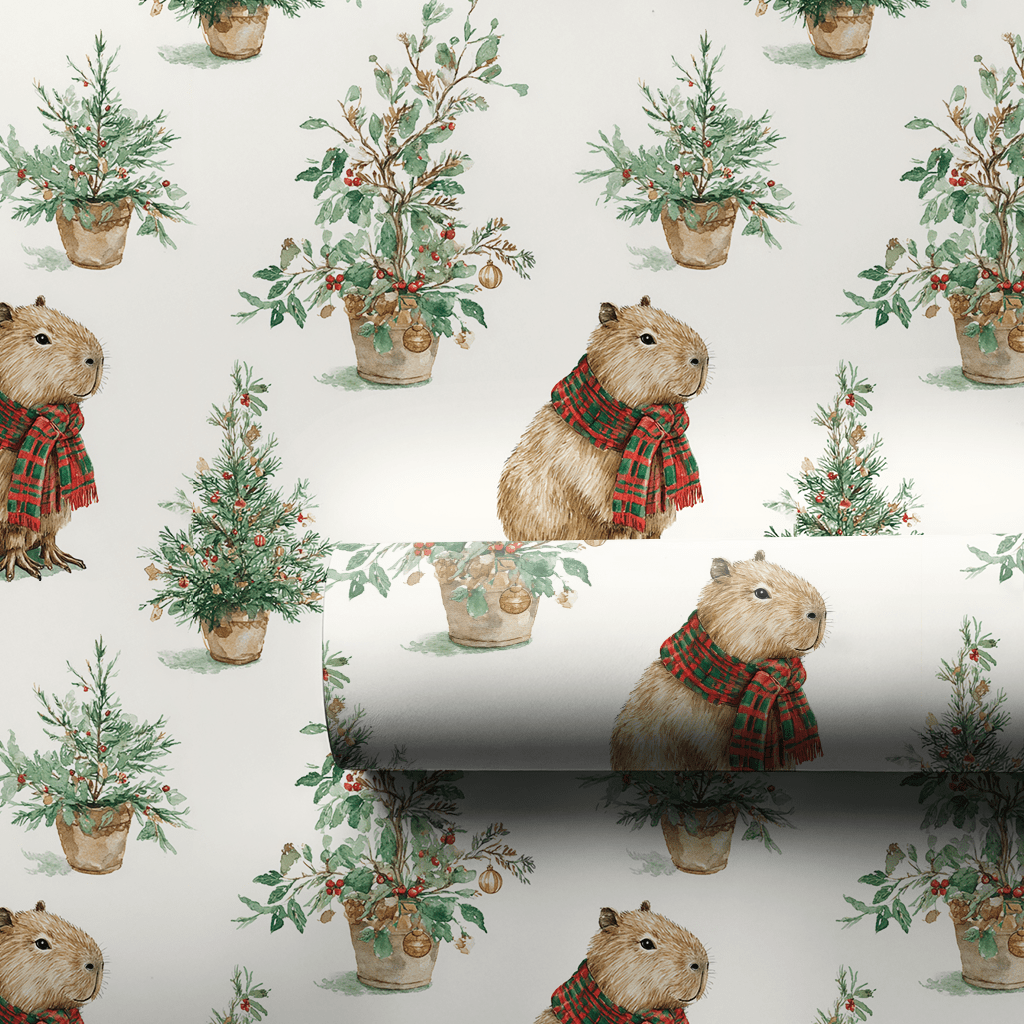 Holly Jolly Capy - Wrapping Paper - Aspen & Arlo