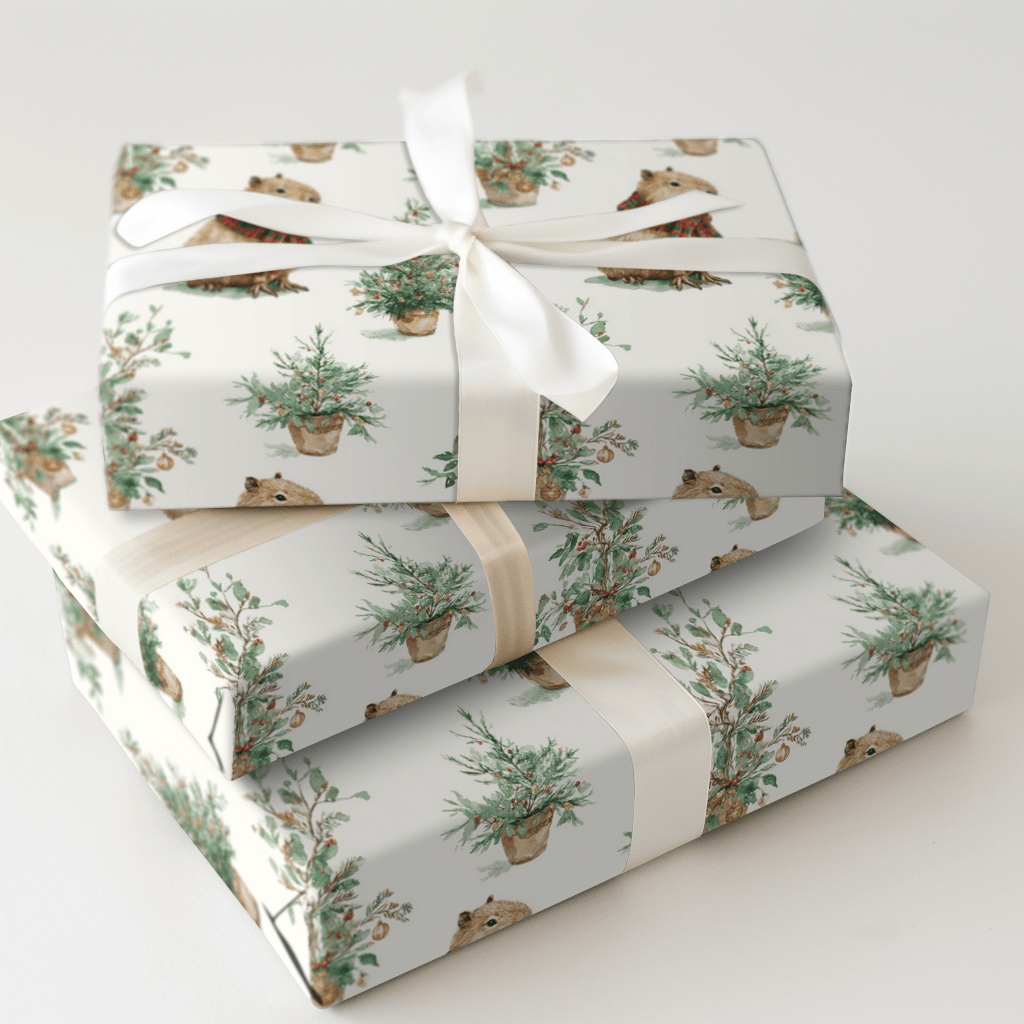 Holly Jolly Capy - Wrapping Paper - Aspen & Arlo