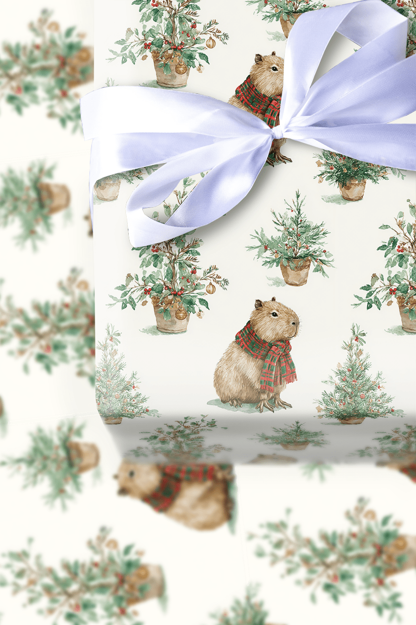 Holly Jolly Capy - Wrapping Paper - Aspen & Arlo