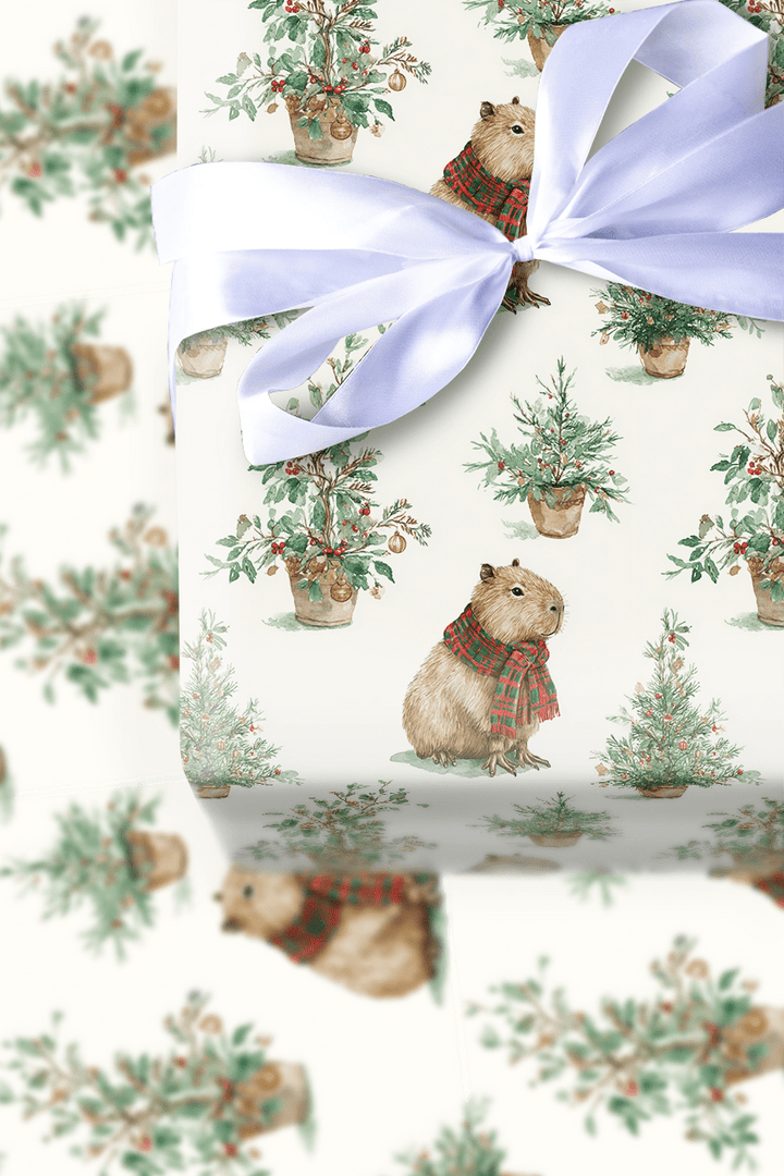 Holly Jolly Capy - Wrapping Paper - Aspen & Arlo
