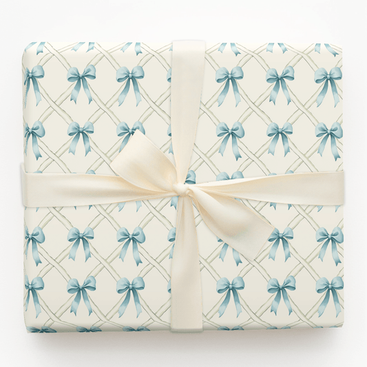 Whispering Blue Bows - Wrapping Paper - Aspen & Arlo