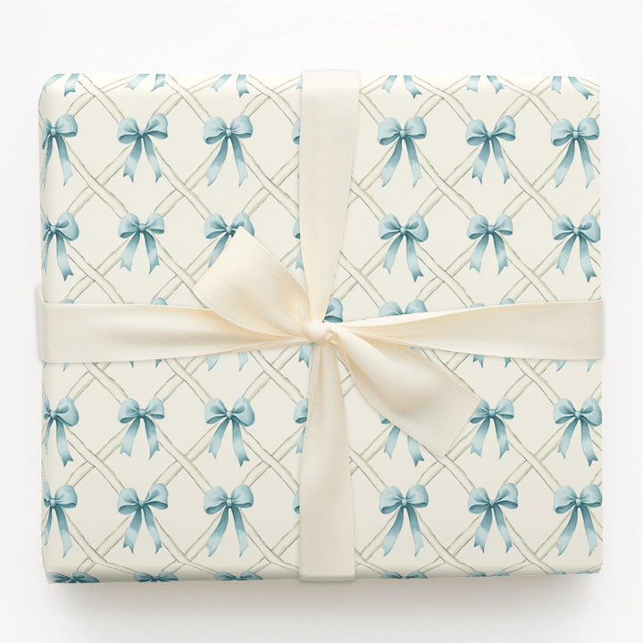 Whispering Blue Bows - Wrapping Paper - Aspen & Arlo