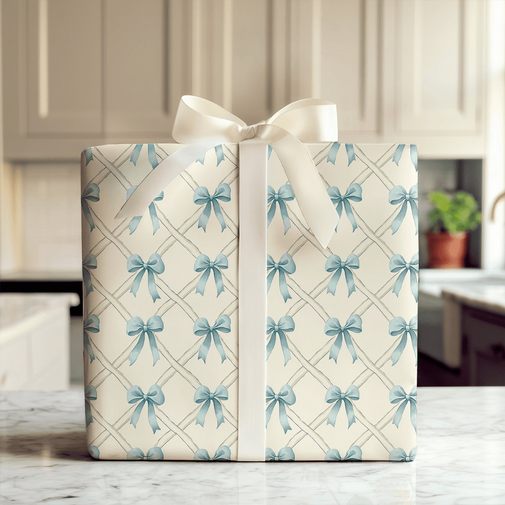 Whispering Blue Bows - Wrapping Paper - Aspen & Arlo