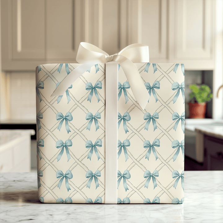 Whispering Blue Bows - Wrapping Paper - Aspen & Arlo