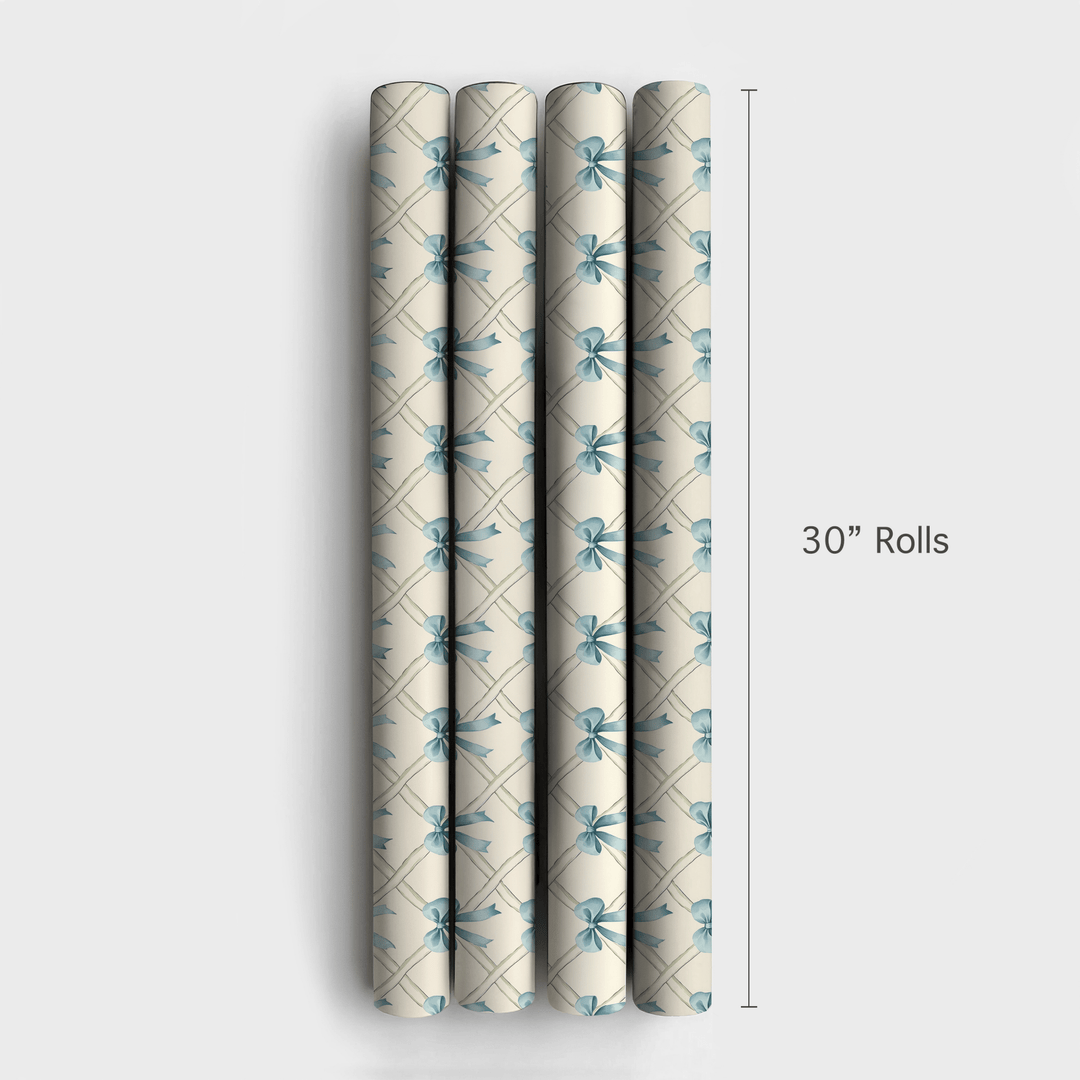 Whispering Blue Bows - Wrapping Paper - Aspen & Arlo