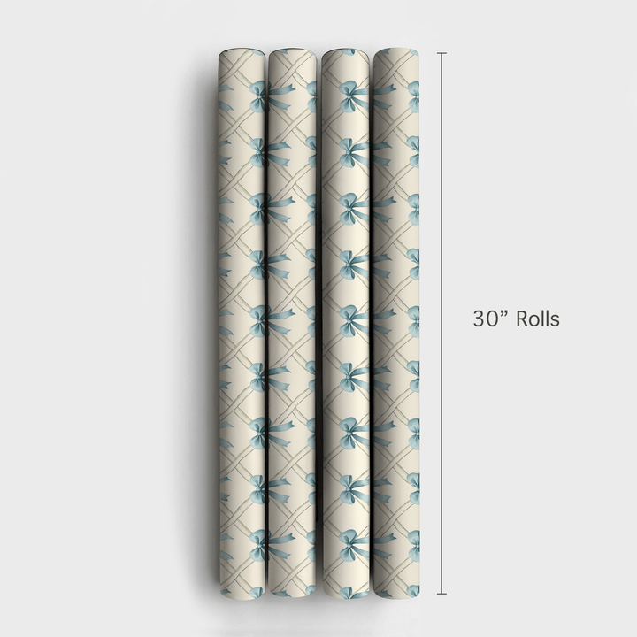 Whispering Blue Bows - Wrapping Paper - Aspen & Arlo