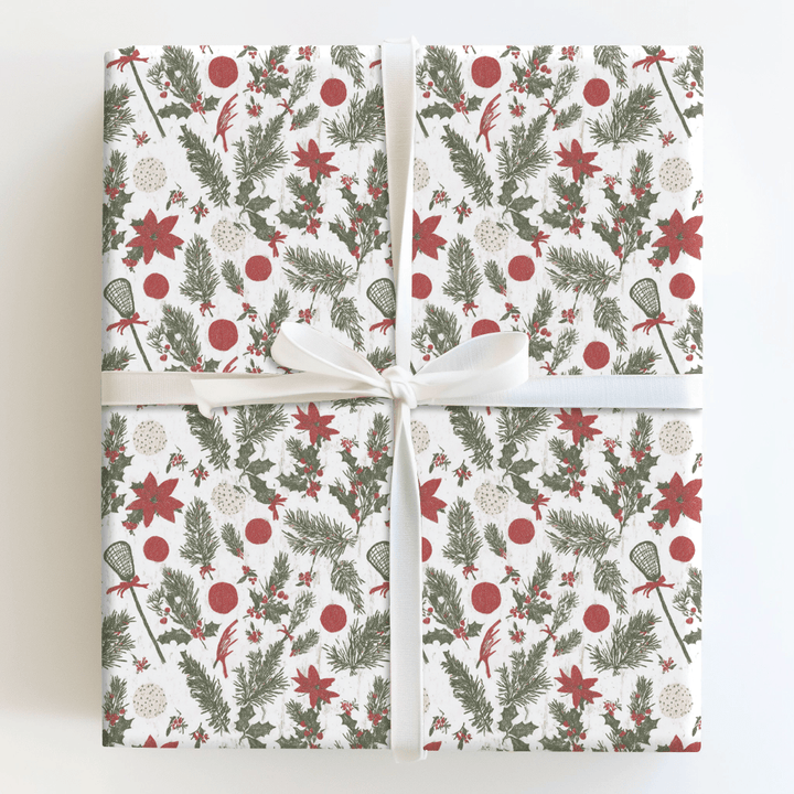 Vintage Lacrosse and Holly - Wrapping Paper - Aspen & Arlo
