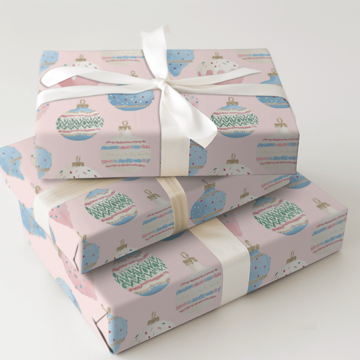 Pastel Ornament Jumble - Wrapping Paper - Aspen & Arlo