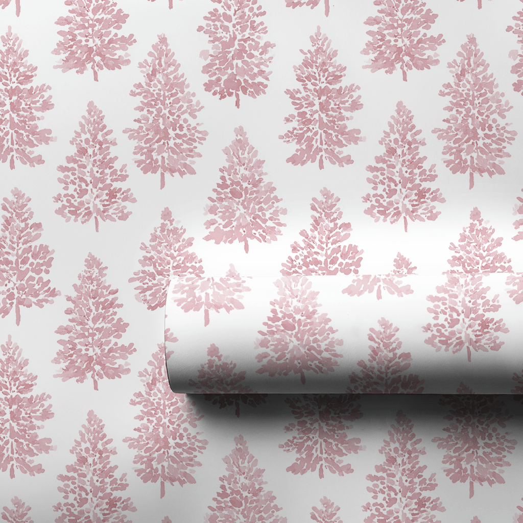 Pink Pines - Wrapping Paper - Aspen & Arlo
