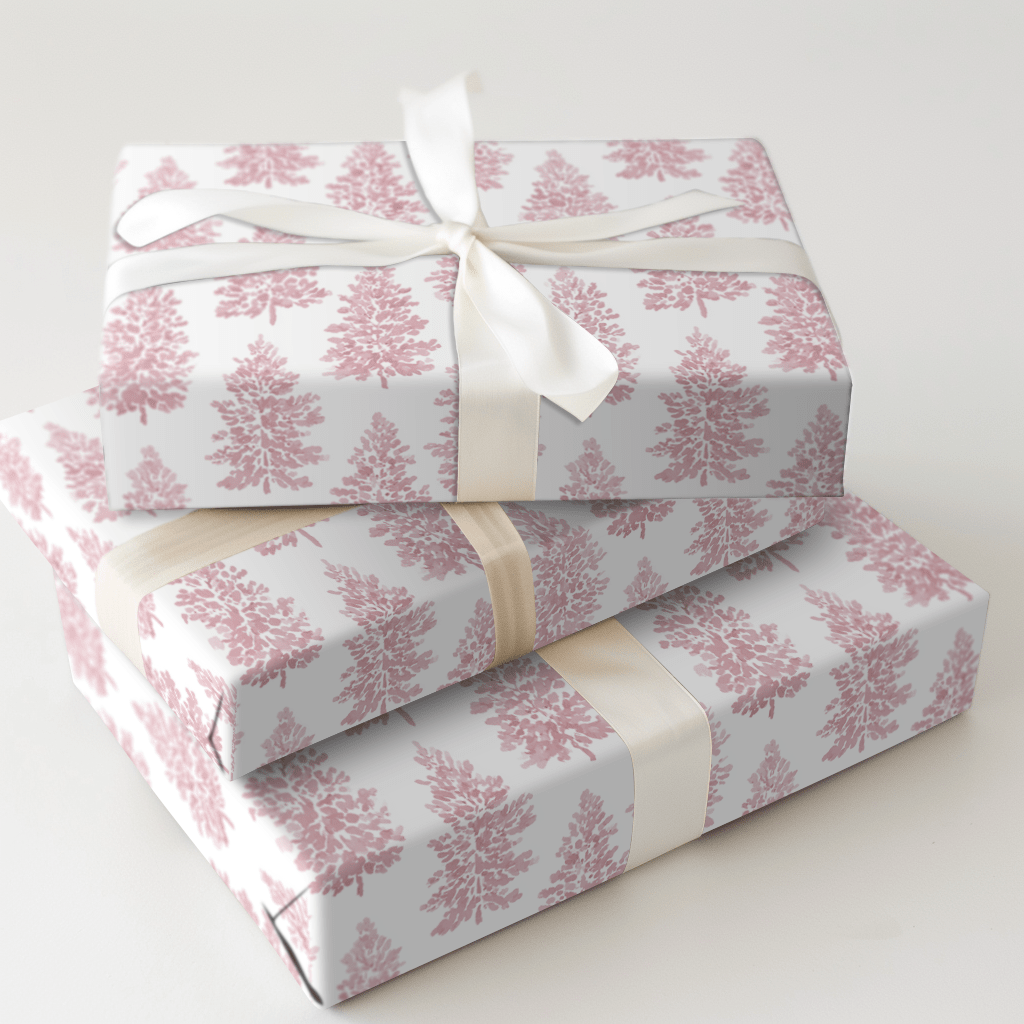 Pink Pines - Wrapping Paper - Aspen & Arlo