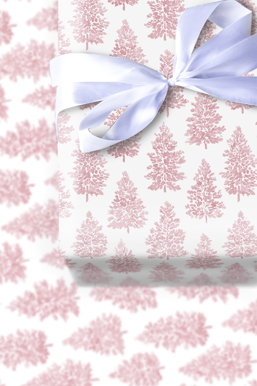 Pink Pines - Wrapping Paper - Aspen & Arlo