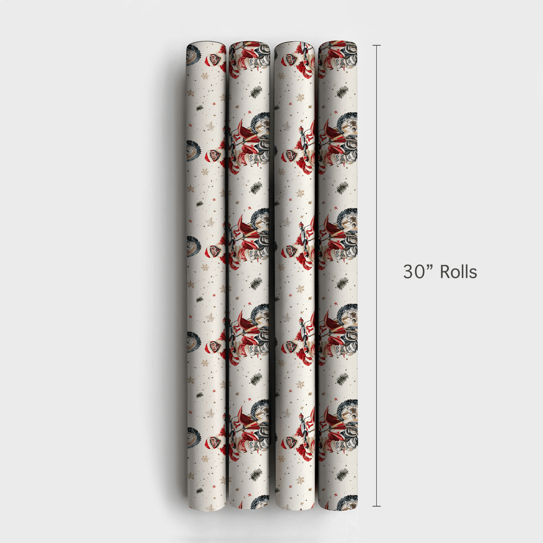 Moto Santa - Wrapping Paper - Aspen & Arlo