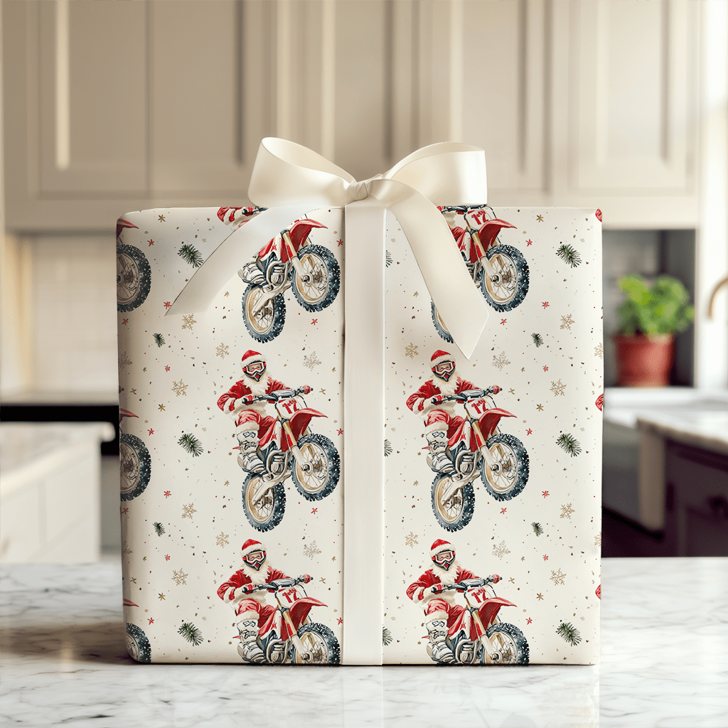 Moto Santa - Wrapping Paper - Aspen & Arlo