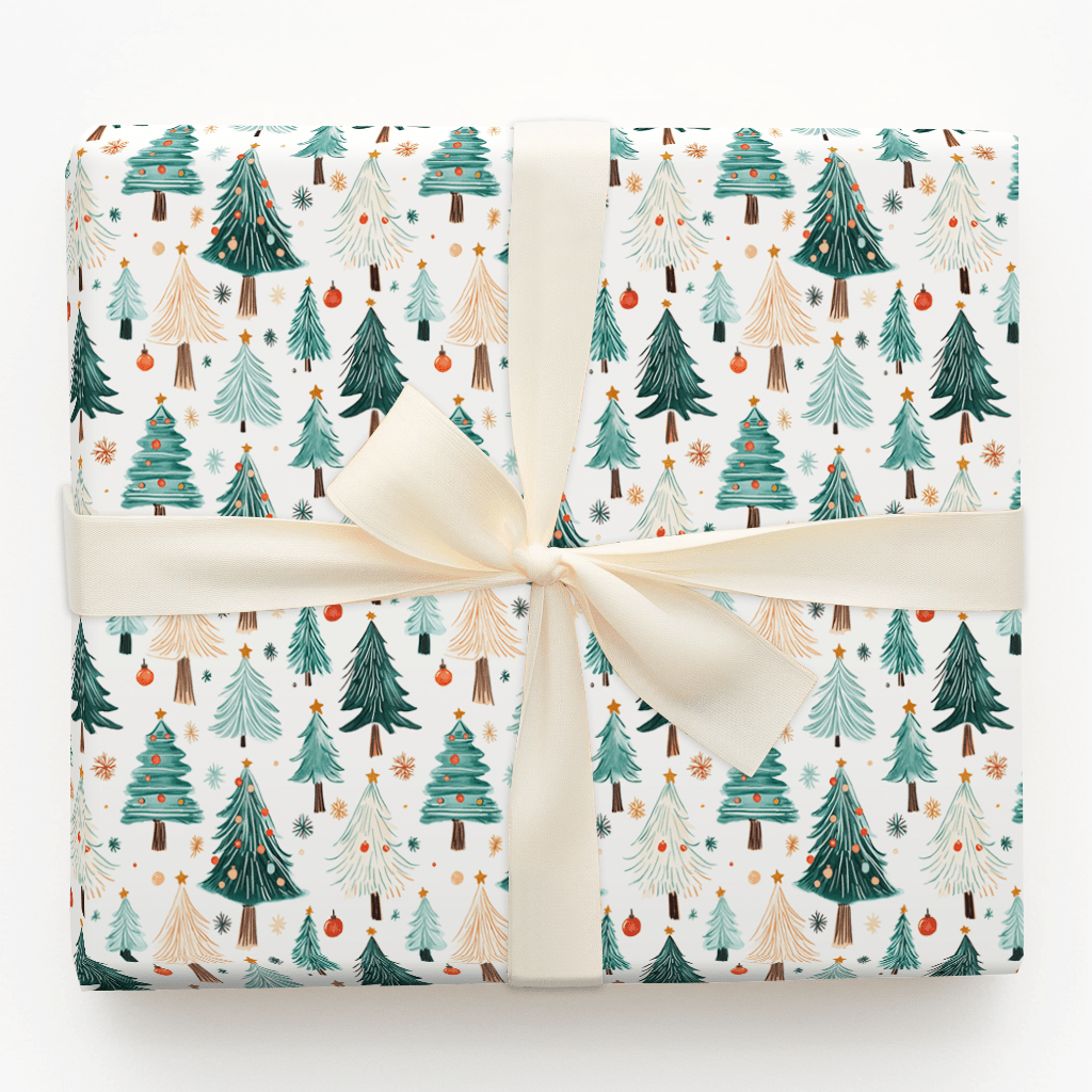 Christmas Pine Trees - Wrapping Paper - Aspen & Arlo