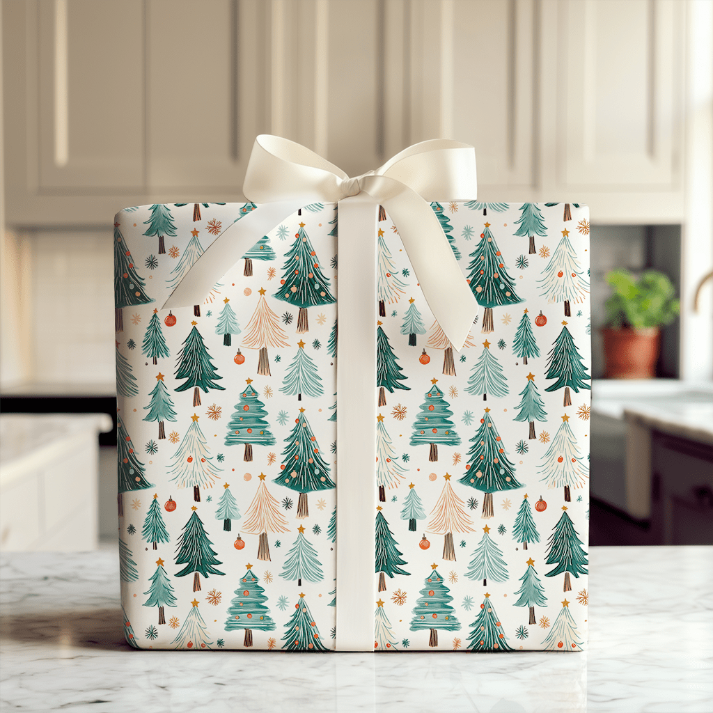 Christmas Pine Trees - Wrapping Paper - Aspen & Arlo