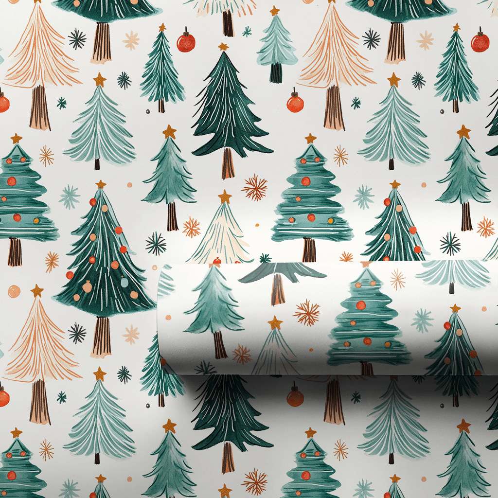Christmas Pine Trees - Wrapping Paper - Aspen & Arlo