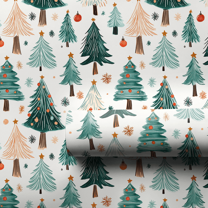 Christmas Pine Trees - Wrapping Paper - Aspen & Arlo