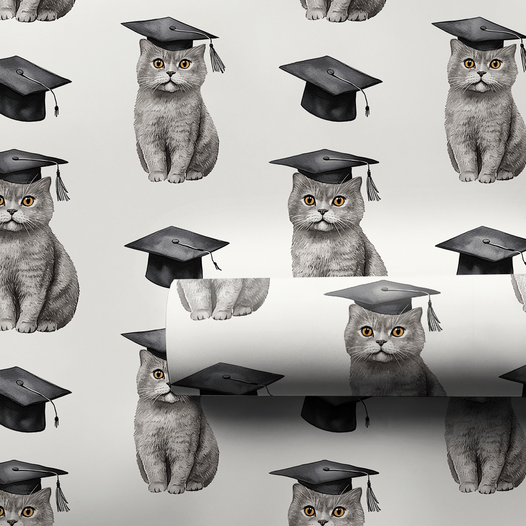 British Shorthair Graduate - Wrapping Paper - Aspen & Arlo