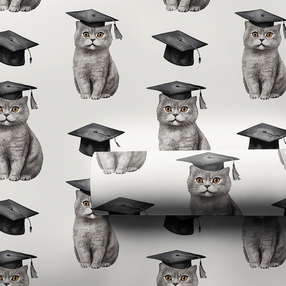 British Shorthair Graduate - Wrapping Paper - Aspen & Arlo