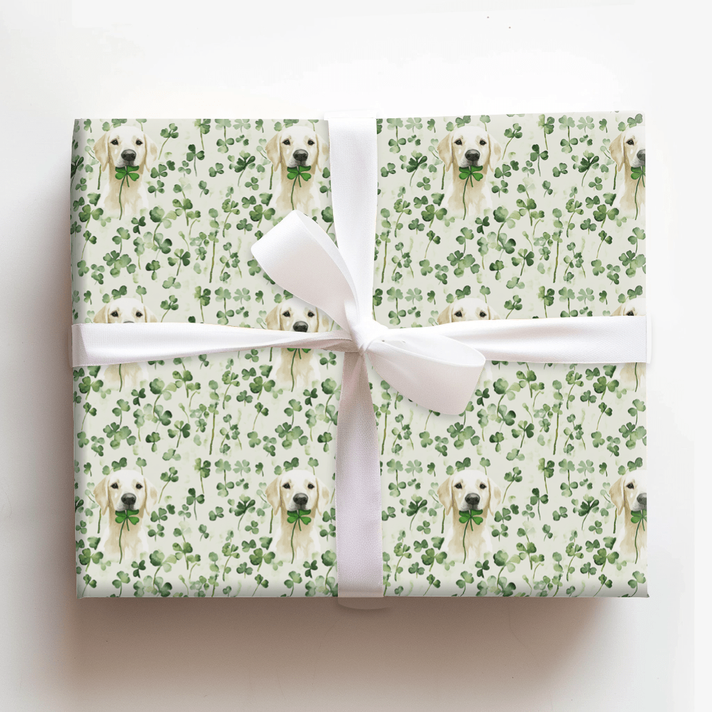 Lucky White Lab - Wrapping Paper - Aspen & Arlo