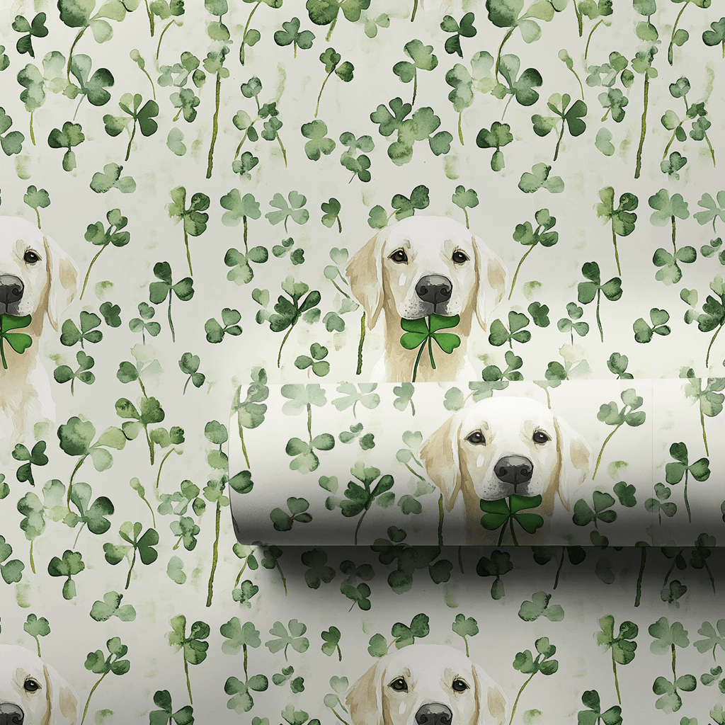 Lucky White Lab - Wrapping Paper - Aspen & Arlo