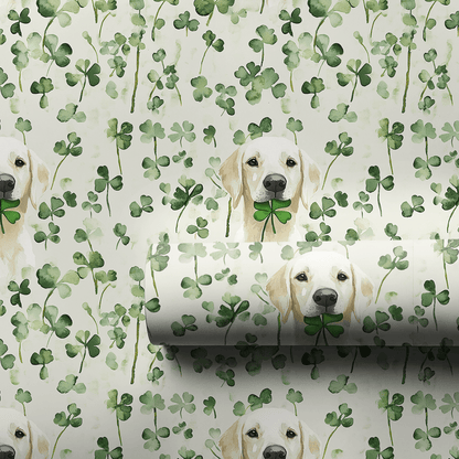 Lucky White Lab - Wrapping Paper - Aspen & Arlo