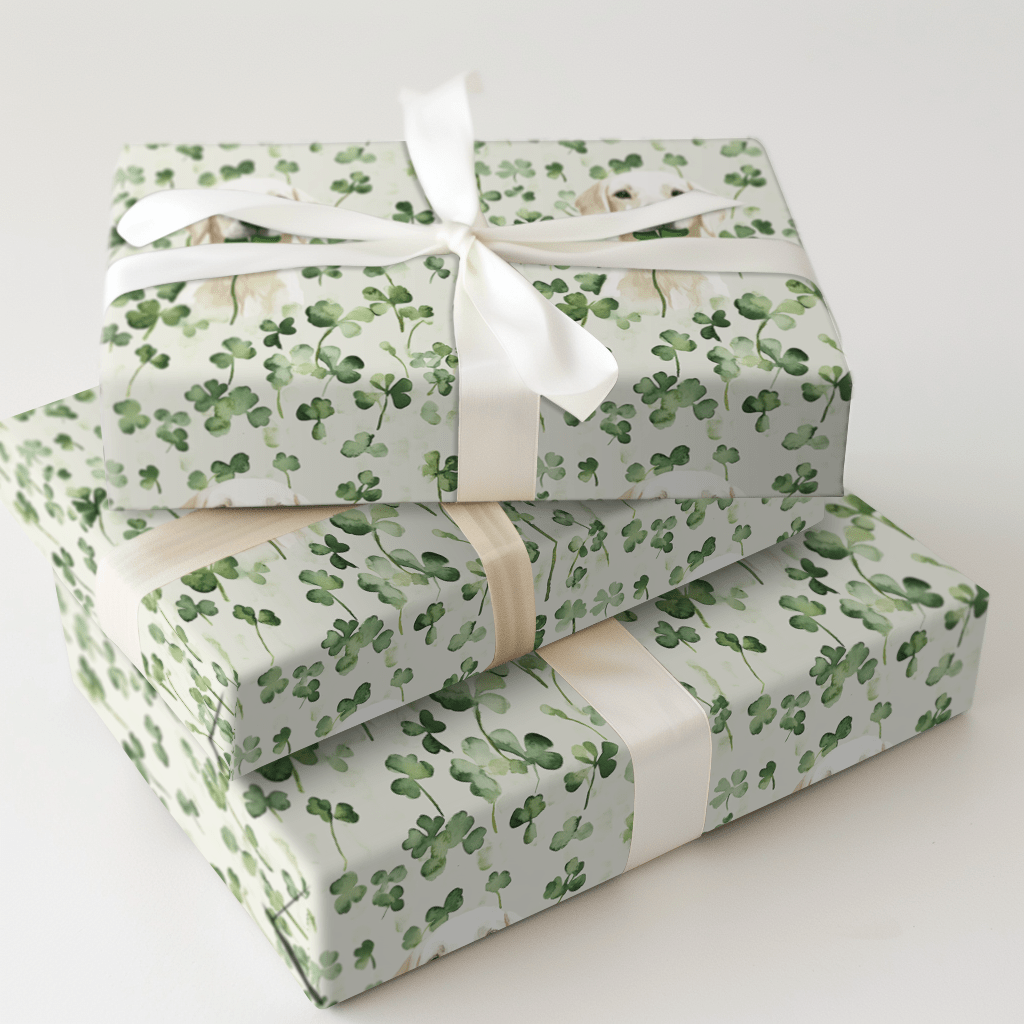Lucky White Lab - Wrapping Paper - Aspen & Arlo