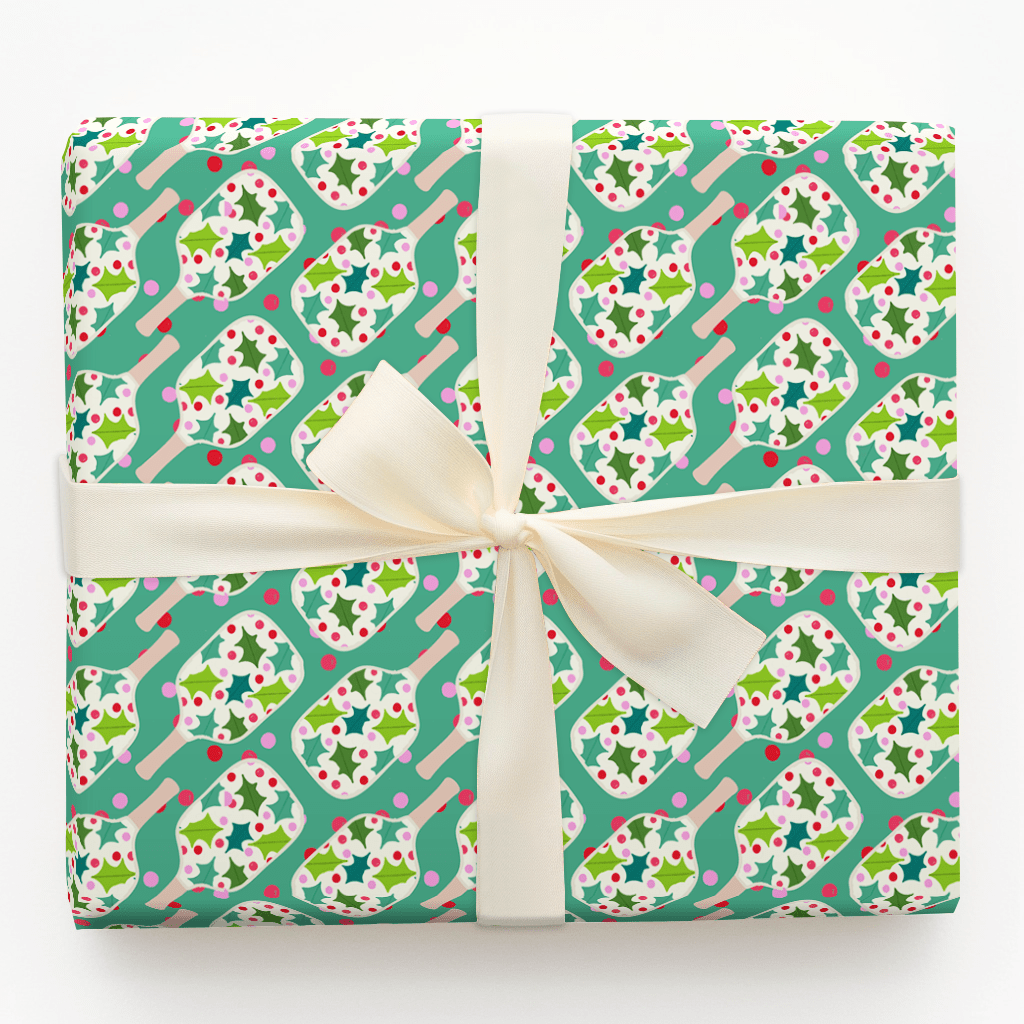 Mistletoe Pickleball - Wrapping Paper - Aspen & Arlo