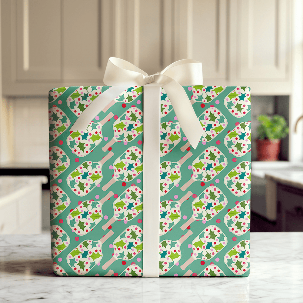 Mistletoe Pickleball - Wrapping Paper - Aspen & Arlo