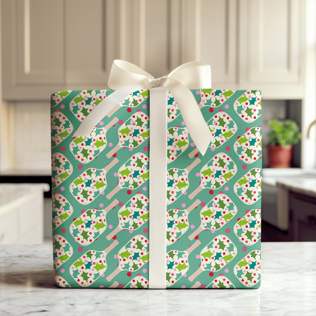 Mistletoe Pickleball - Wrapping Paper - Aspen & Arlo