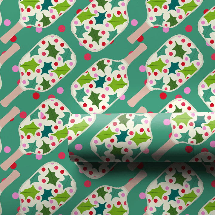 Mistletoe Pickleball - Wrapping Paper - Aspen & Arlo