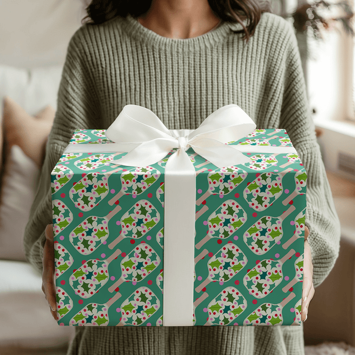 Mistletoe Pickleball - Wrapping Paper - Aspen & Arlo