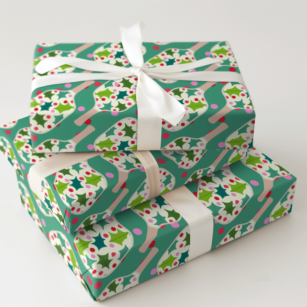 Mistletoe Pickleball - Wrapping Paper - Aspen & Arlo