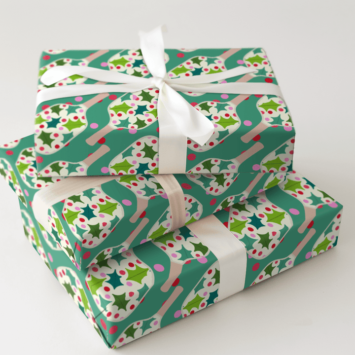 Mistletoe Pickleball - Wrapping Paper - Aspen & Arlo