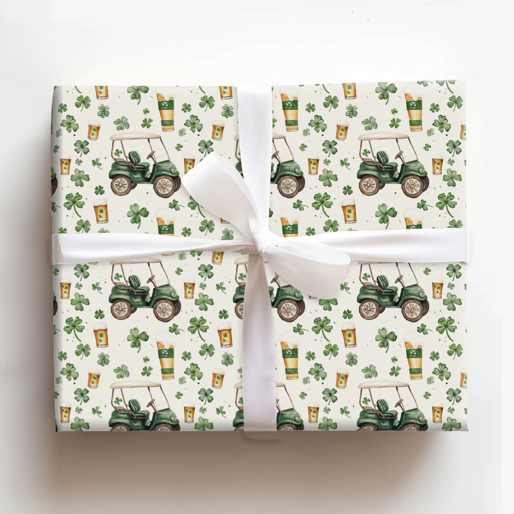 Draft and Divots Wrapping Paper: Golf Beer Game Gift Wrap – Aspen & Arlo